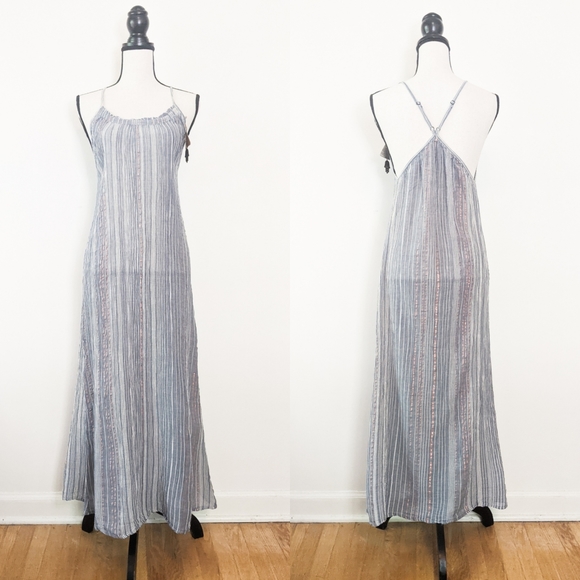 The Handloom Dresses & Skirts - NWT Handloom Canggu Striped Maxi Dress Navy